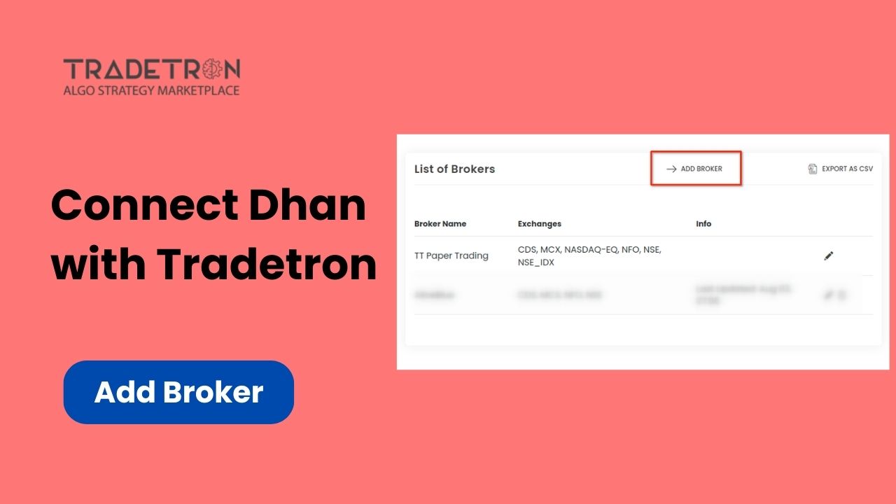 Connect Dhan with Tradetron
