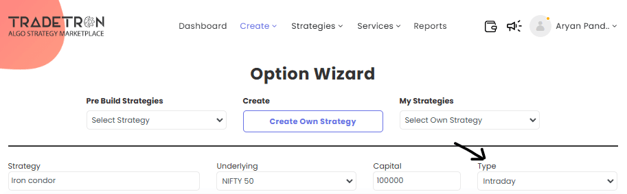 Tradetron Intraday Strategy