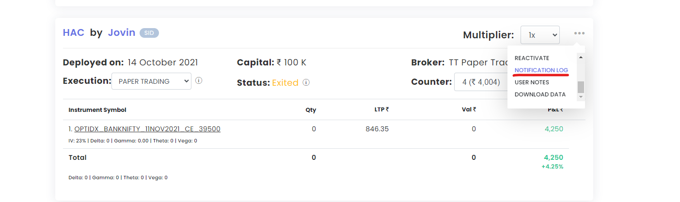 Check Notification logs