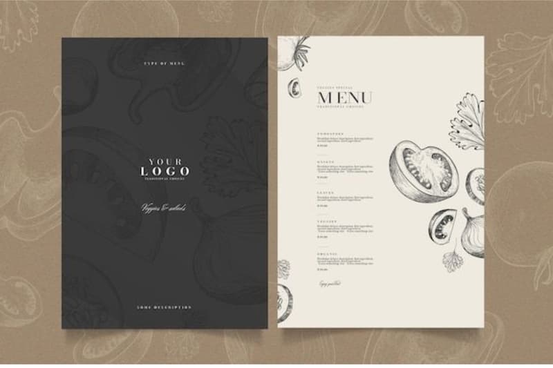 Elegant dark and light restaurant menu templates