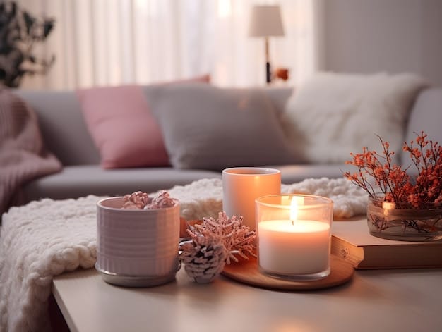 Christmas candles lit up