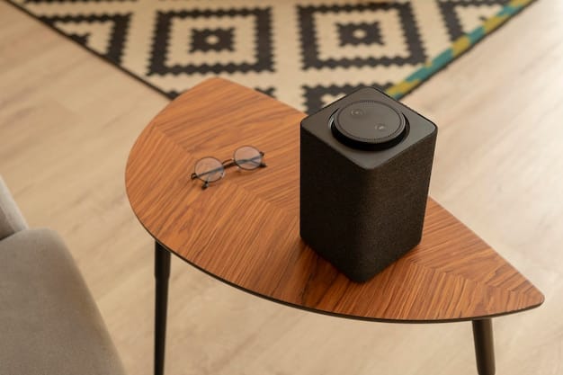 Composition of smart speaker on the table