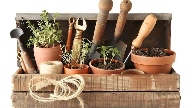 gardening tools and material