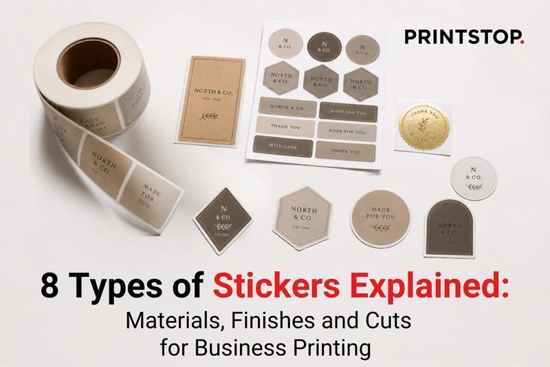 8 Types of Stickers Explained: Materials, Finishes and Cuts for Business Printing