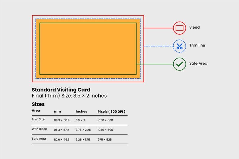 Standard Visiting Card Size Guide 