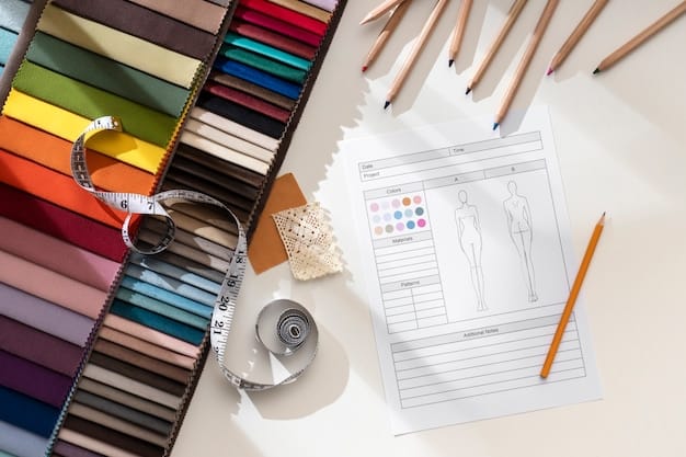 Still life of fashion designer's office