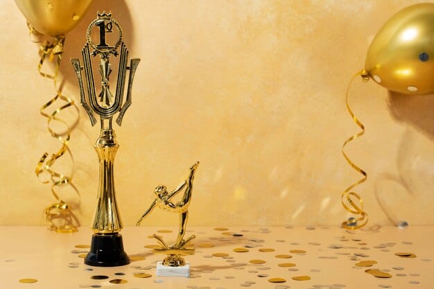 Winner concept with golden ballerina