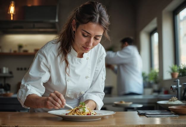 Woman working as a professional chef