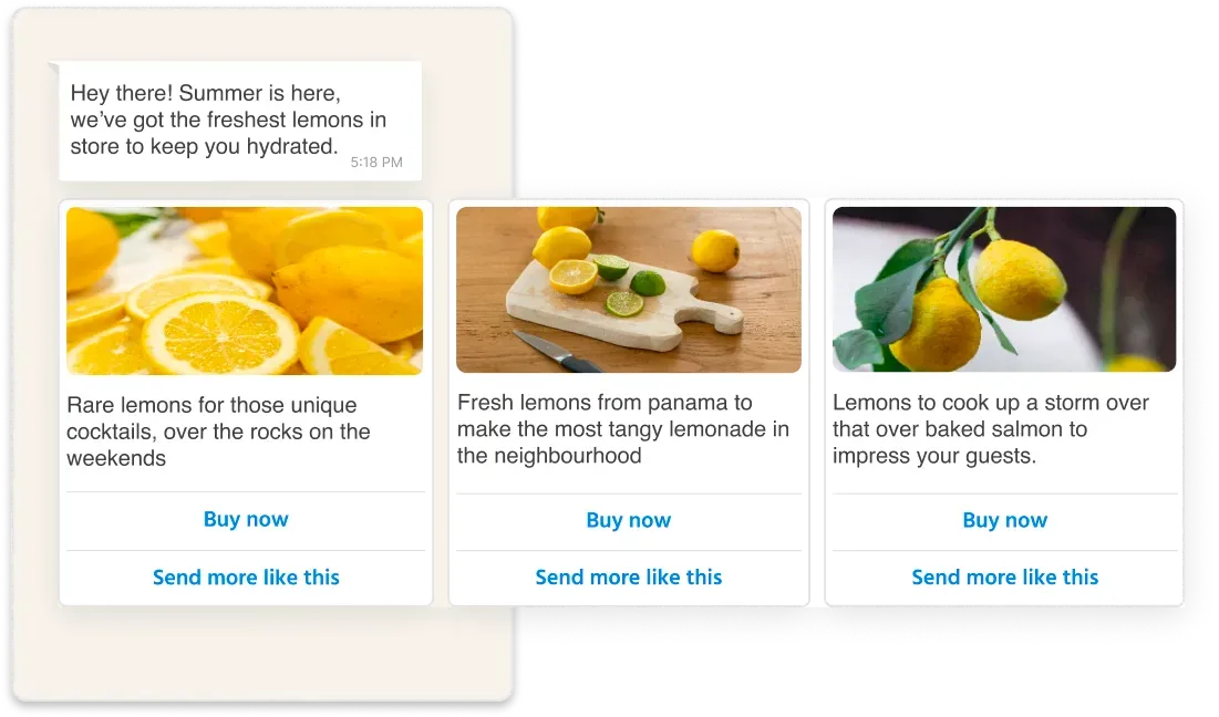 Carousel Message Templates - Engati Product Docs