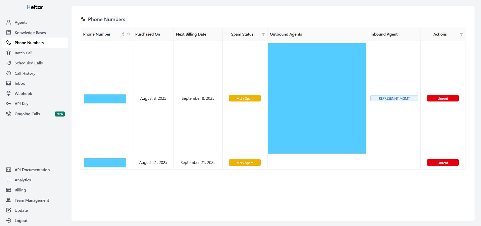 How to manage contact numbers for your calling agents?