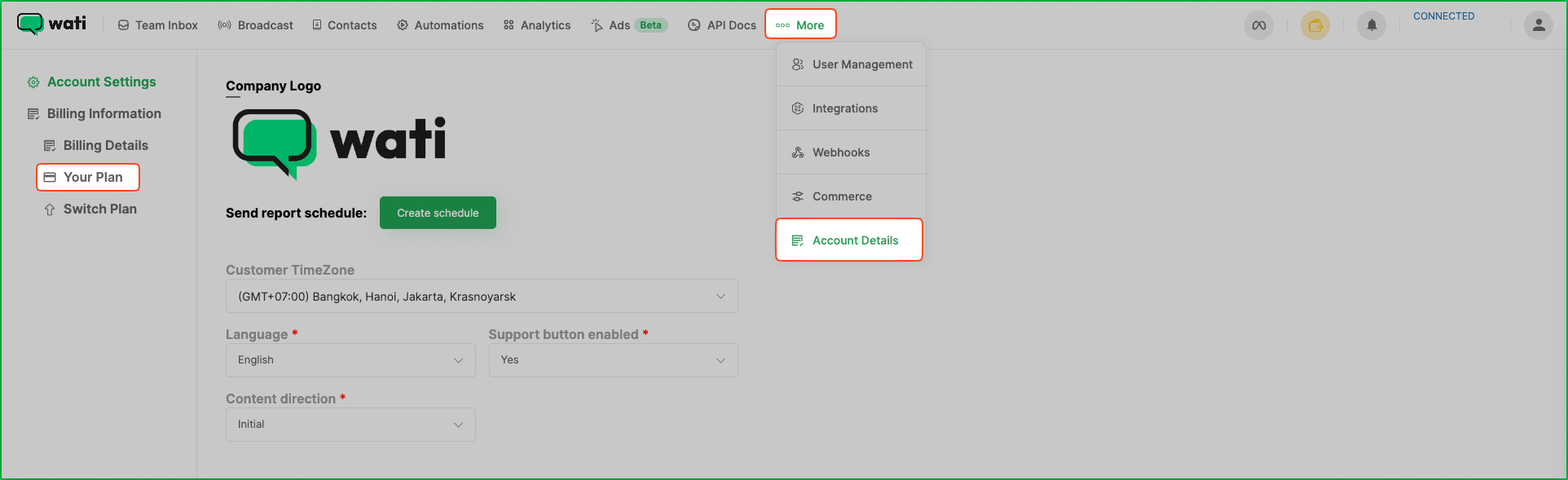 Account Details Page