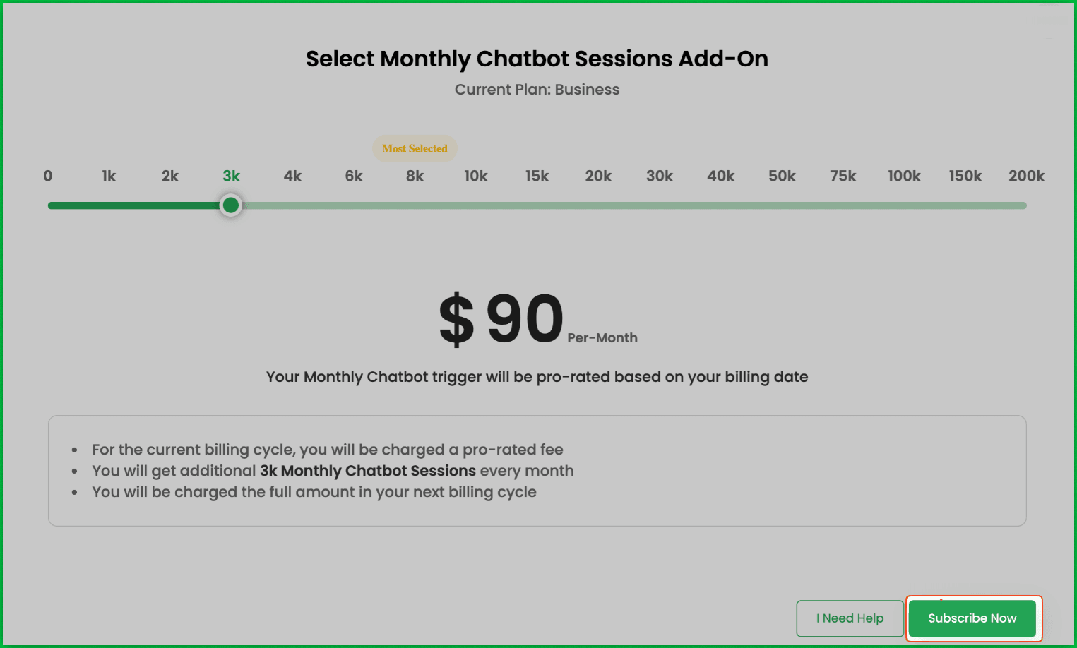 Subscribe Now - Monthly Chatbot Sessions