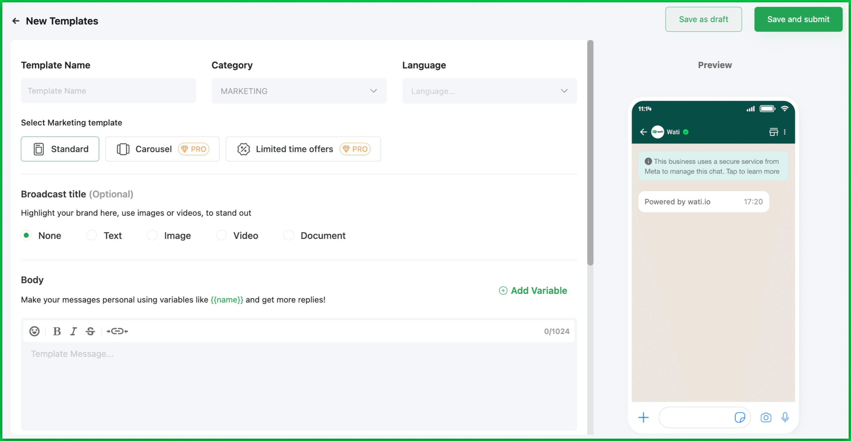 How to create a template message on Wati? (A Quick Guide)