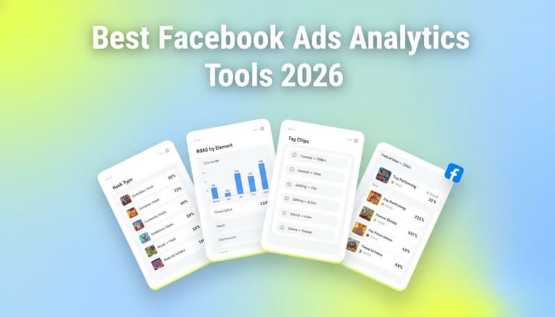 Fan of Segwise analytics dashboard cards with Facebook badge - Best Facebook Ads Analytics Tools 2026