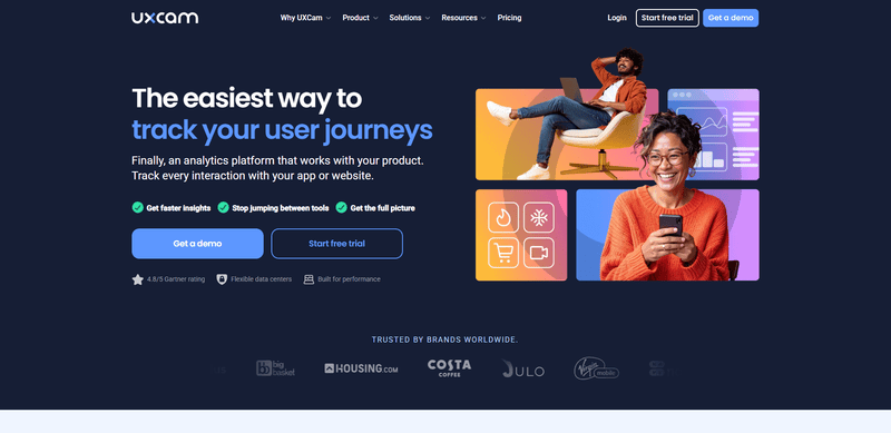 UXCam homepage