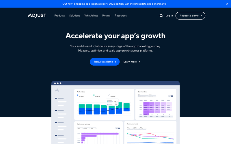 Adjust homepage, screenshot taken September 2026
