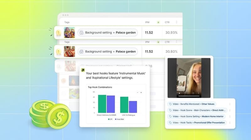 Segwise AI chat and creative tagging diagnosing which elements drove ad performance