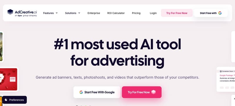 AdCreative.ai homepage