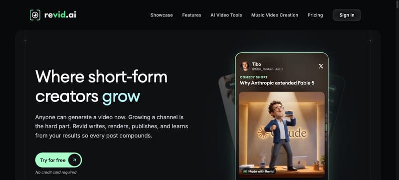 Revid.ai homepage