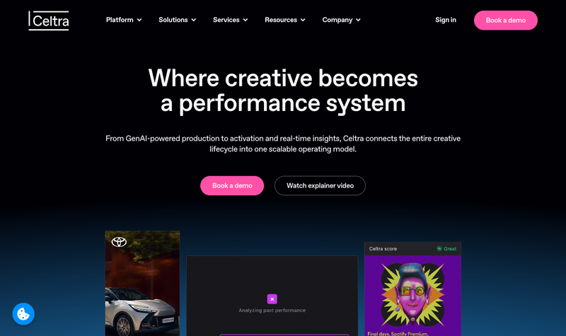 Celtra homepage, screenshot taken September 2026