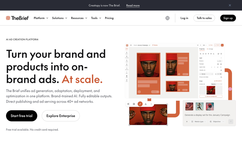 The Brief homepage, screenshot taken September 2026