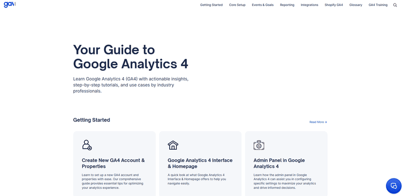 Google Analytics homepage