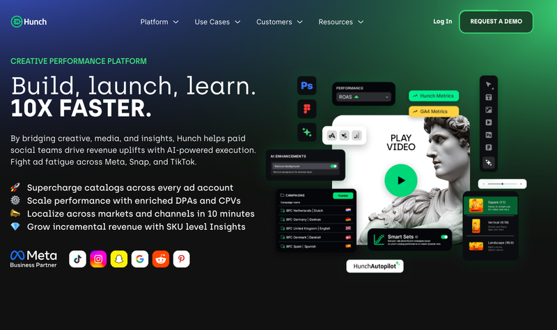 Hunch homepage, screenshot taken September 2026