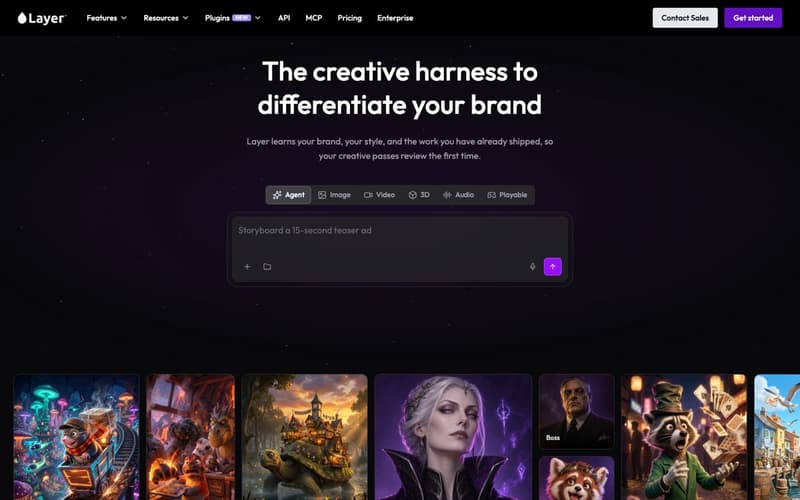 Layer homepage, the creative harness to differentiate your brand, October 2026