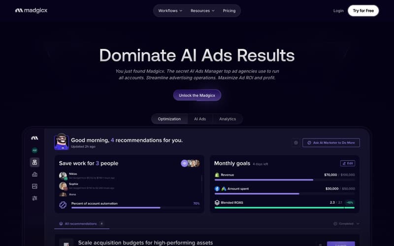 Madgicx homepage, October 2026