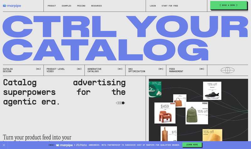 Marpipe homepage, screenshot taken September 2026