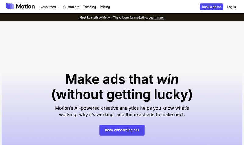 Motion homepage, screenshot taken September 2026