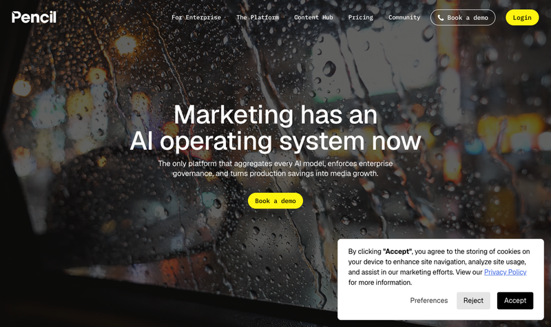 Pencil homepage, screenshot taken September 2026