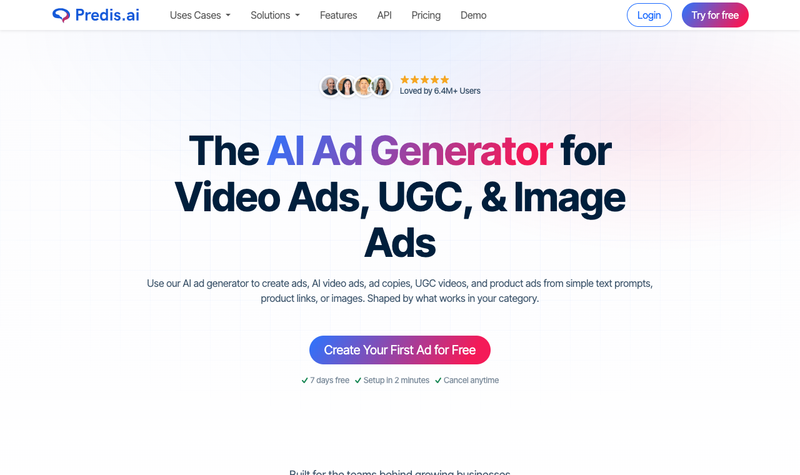 Predis.ai homepage, screenshot taken September 2026