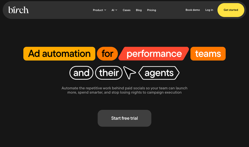 Birch, formerly Revealbot, homepage, screenshot taken September 2026