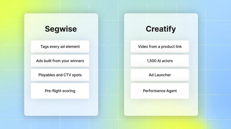 What Segwise and Creatify are each built around, side by side