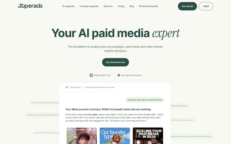 Superads homepage