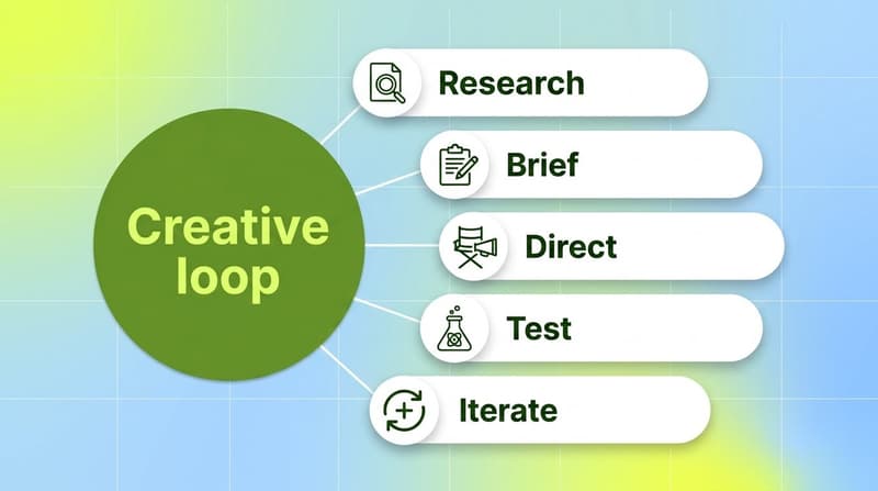 The creative loop: research, brief, direct, test, iterate