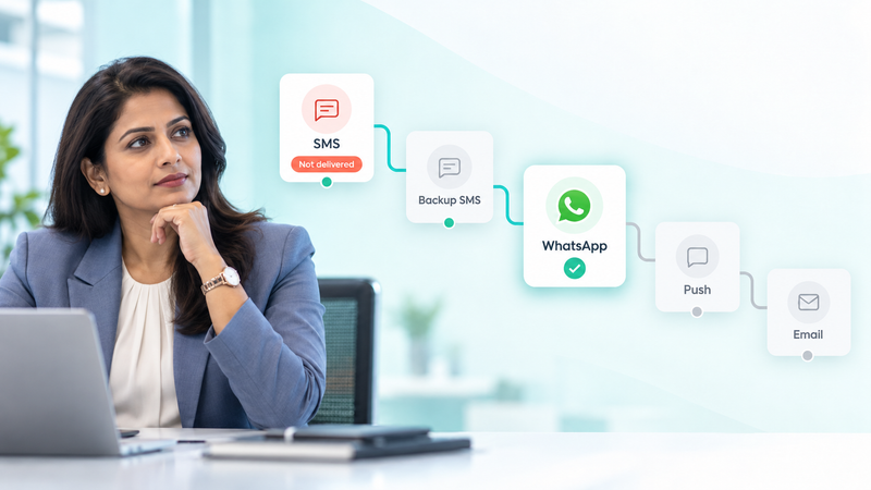 How can banks implement automatic channel fallback to avoid message failures?