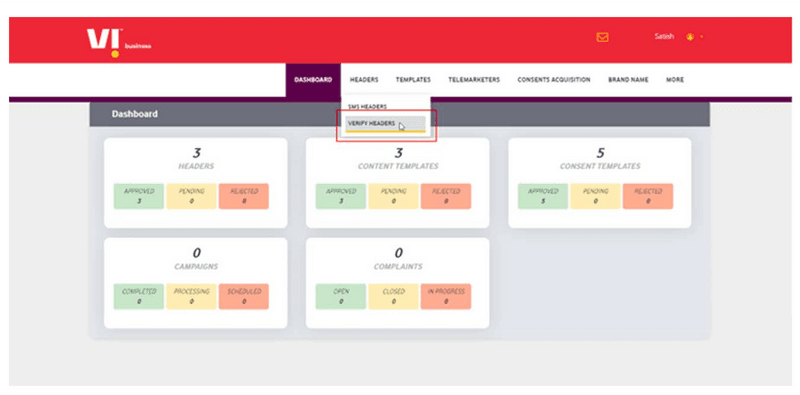 Header and template registration