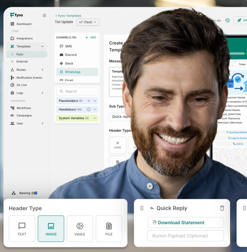 A product screenshot of the Fyno “Templates” dashboard