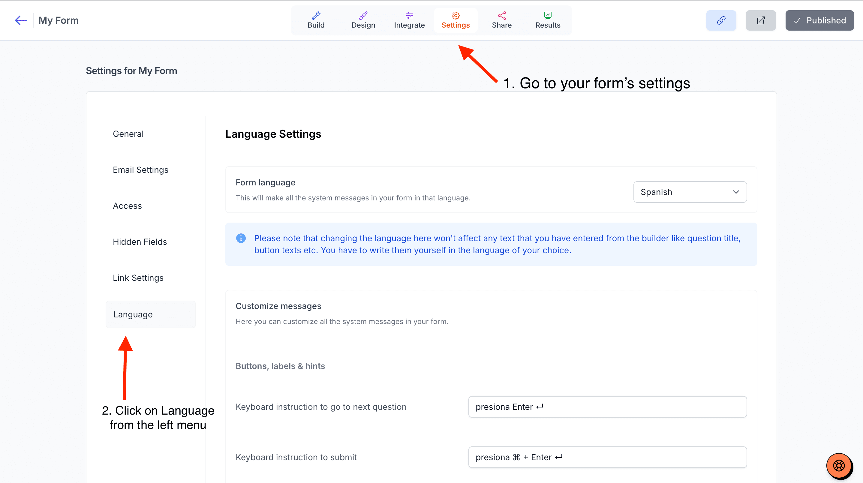Multi-language support