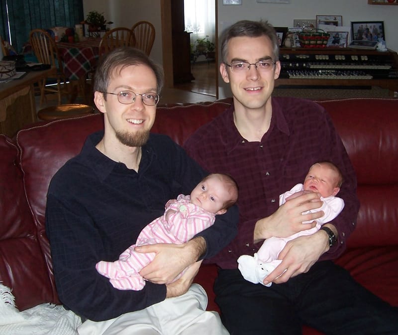 And the dads: Me with my big brother Tim.