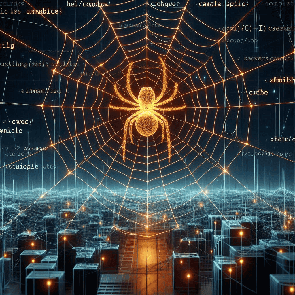 spider in its web that replicates network design