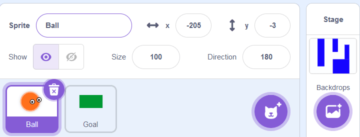 avatar, goal and backdrops in scratch