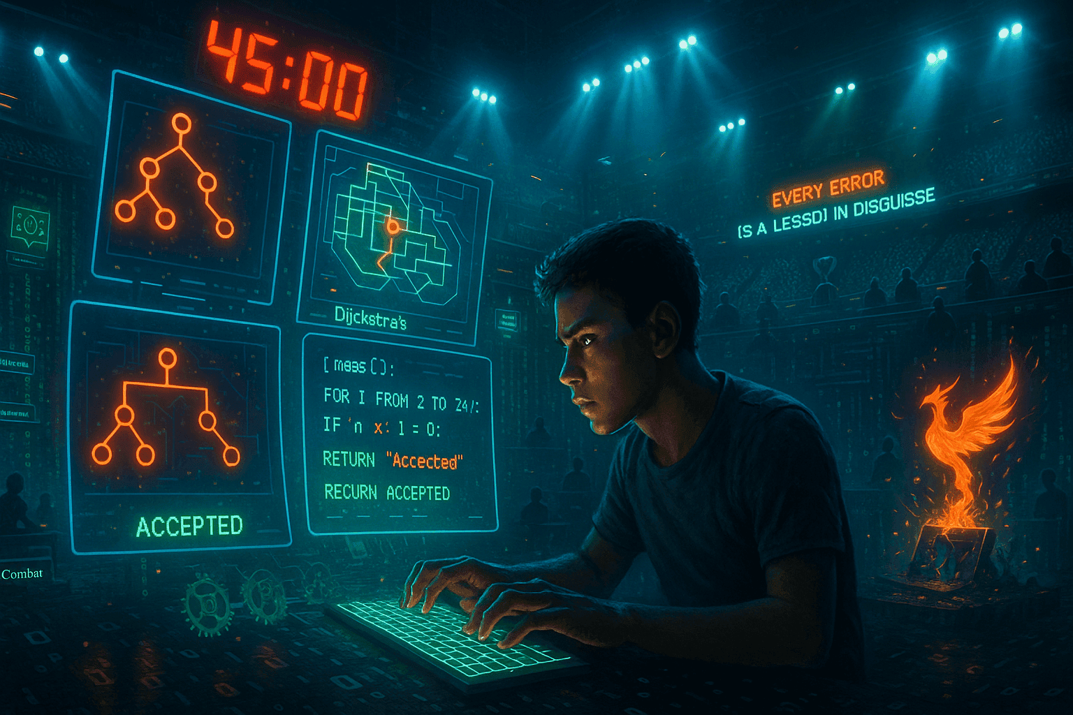 student practising consistently for competitive programming