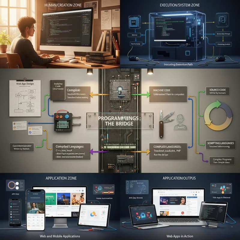 Source code bridge for creating web and mobile applications