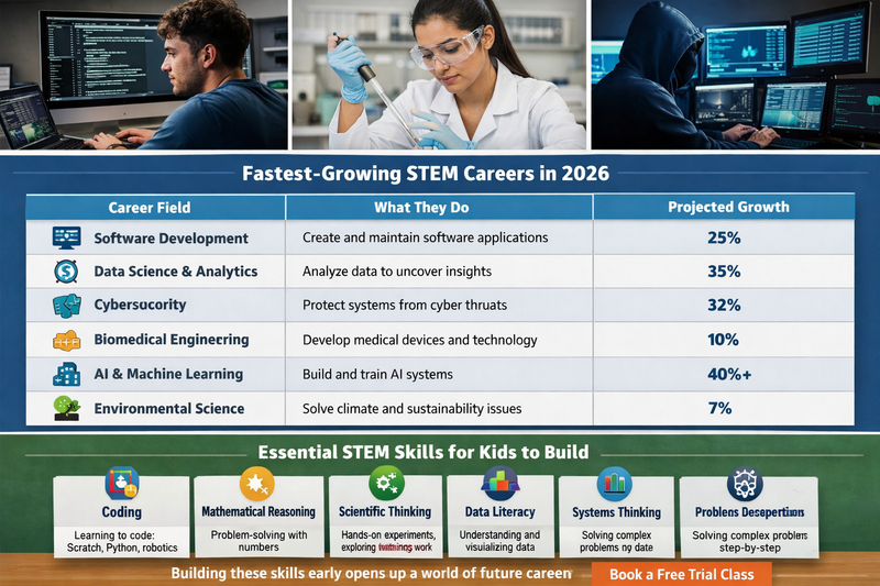 STEM for kids: child doing a science experiment at home connected to an online lesson, with curiosity-driven learning