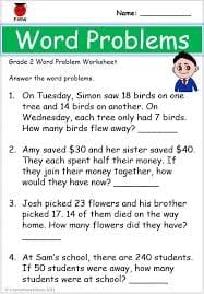 Word Problem Worksheets | Grades 1-6 ...