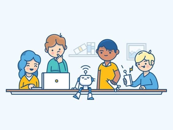 Coding as a group activity.