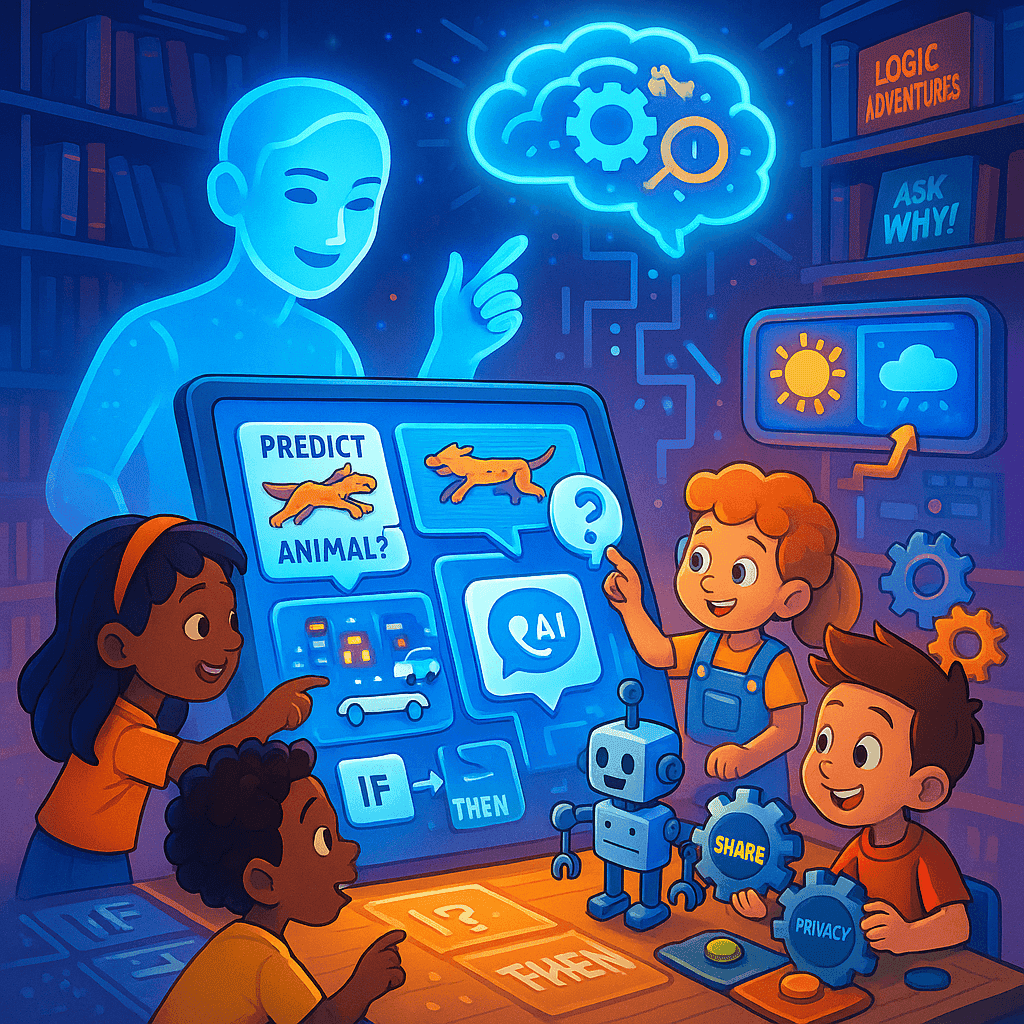 Kids playing interactive games in touch screen